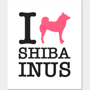 I Heart Shiba Inus feat. Lilly the Shiba Inu - Black Text on White Posters and Art